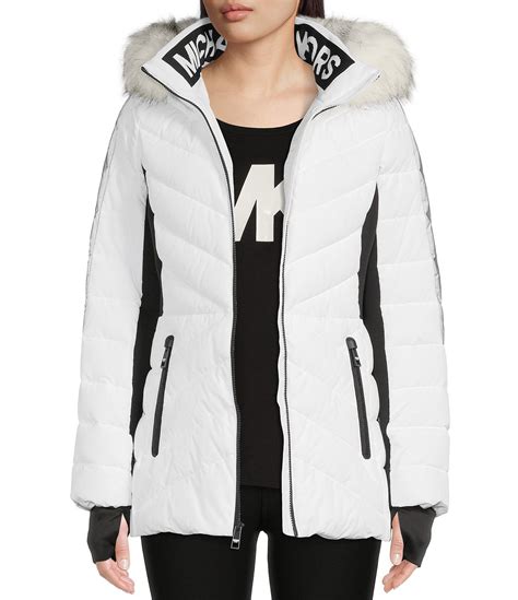 michael kors long white puffer coat|Michael Kors puffer coat packable.